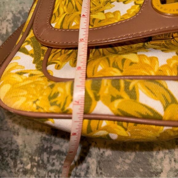 Isaac Mizrahi Yellow and Brown Floral Crossbody Bag - Picture 7 of 8